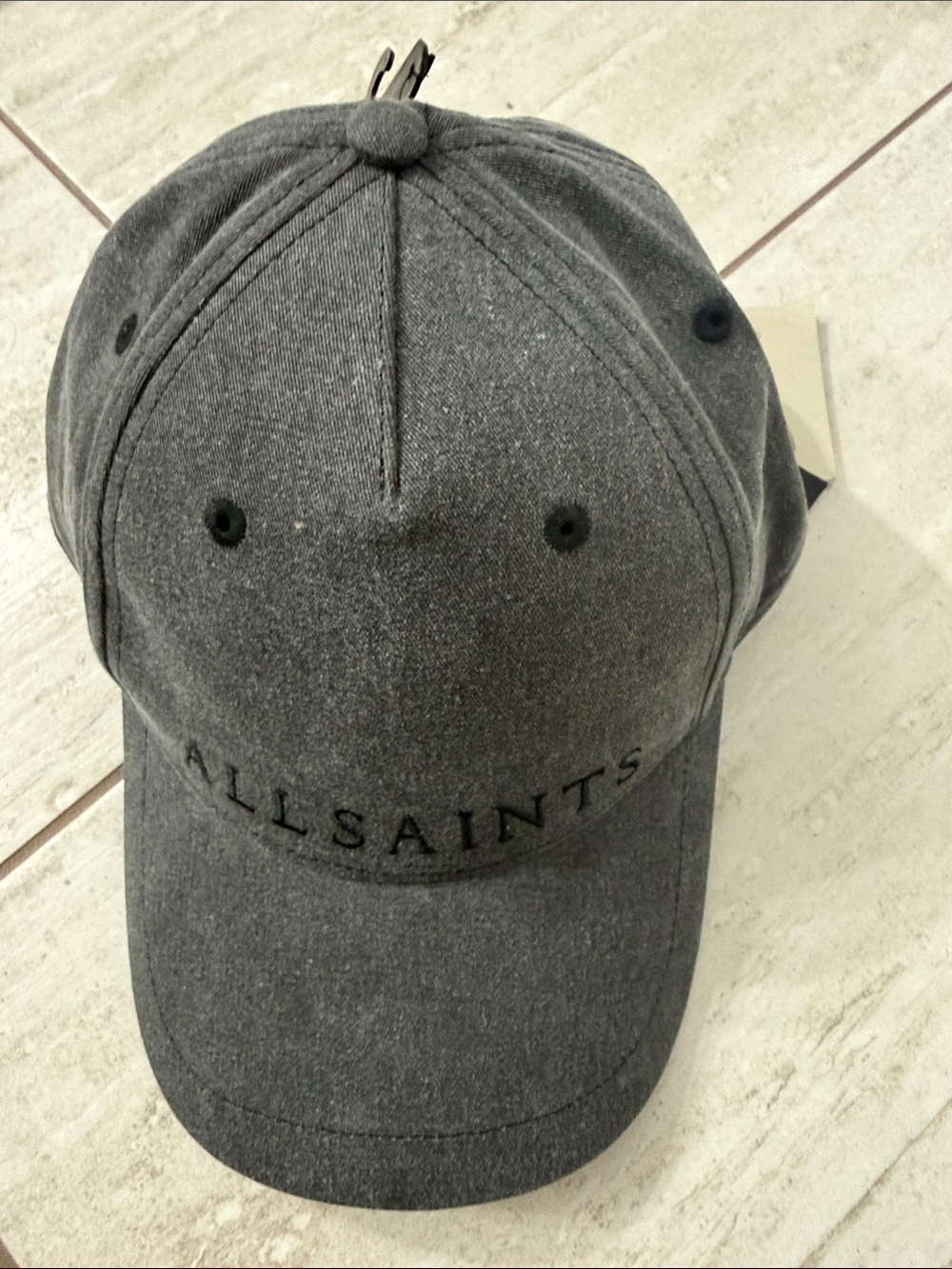 AllSaints washed black embroidery 
 Logo Cap ..nwt ..o/s